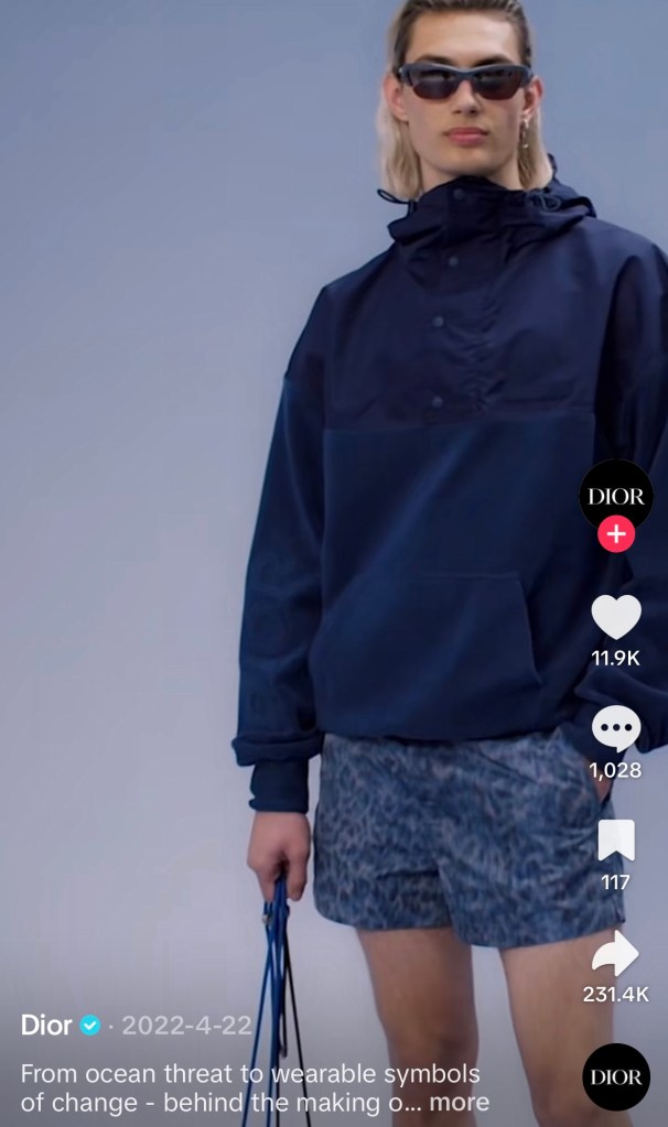Dior x Parley TikTok collaboration video still